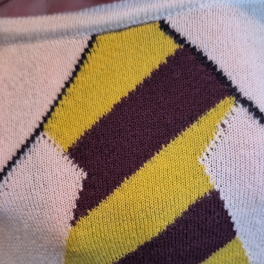 Women's Navy Sweater with School Tie Design - Picture 5 of 9